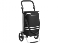 Songmics indkøbstrolley, sammenklappelig indkøbstrolley, robust, med isoleret køletaske, stor kapacitet 35l, multifunktionel bagagetrolley